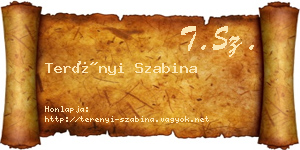 Terényi Szabina névjegykártya