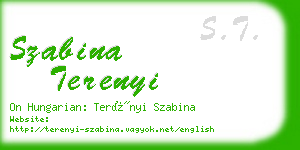 szabina terenyi business card